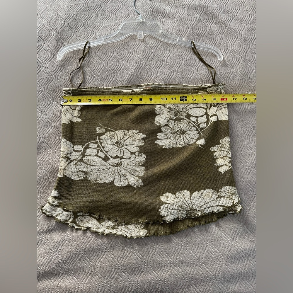 🆕 Free People Poppy tube top in green and cream only size large - Picture 8 of 12